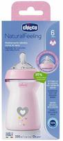Kūdikių buteliukas Chicco NaturalFeeling, 350 ml, 6+ mėn., rožinė sp.