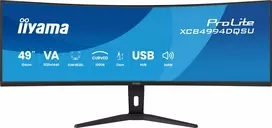 IIYAMA ProLite XCB4994DQSU-B1 49 inch Super-Ultrawide Lenktas VA Monitorius Dual QHD 120Hz HDR400 USB-C Hub Garsiakalbiai Aukščio Reguliavimas