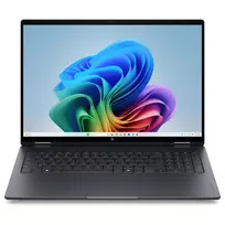 HP OmniBook X Flip Next Gen AI 16-cb0073ngx 2-in-1 nešiojamas kompiuteris, 16 inch 2.8K OLED jutiklinis, Snapdragon X Elite, 24GB RAM, 1TB SSD, Windows 11 Home, Meteorite Gray