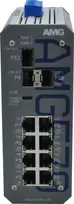 AMG pramoninis valdomas tinklo jungiklis, 8x 10/100Mbps, DIN bėgelis, su atsarginiu maitinimu