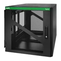 APC NetShelter 12U sieninis spintos stovas su šoniniu UPS montavimu, juodas