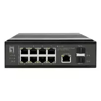 LevelOne pramoninis PoE+ valdiklis 8x 2.5G PoE, 2x 1G, 2x 10G SFP+ Uplinks, nevaldomas, DIN bėgelis, IP30