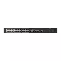 BCS 24 prievadų Gigabit PoE+ pramoninis išmanusis valdomas komutatorius su 2 SFP, 300W biudžetu, DIN bėgeliu