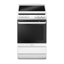 Amica SHC11542W Laisvai pastatoma elektrinė viryklė 50 cm su stiklo keramikos kaitlente, 65 L orkaite, 9 funkcijomis - balta