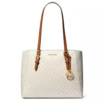 Michael Kors moteriškas Saffiano odos krepšys su rankine – Vanilla (modelis 35F3GCFT9TVAN)