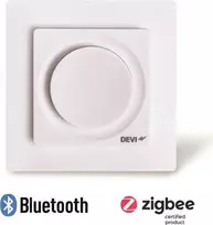 DANFOSS DEVI DEVIreg Display Connect programuojamas išmanusis termostatas su programėlės valdymu, jutiklinis ekranas, poliarinė balta (RAL 9016)