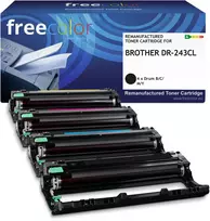 Freecolor Perdirbtas Brother DR-243CL būgno rinkinys juoda, žydra, rausvai raudona, geltona – 18 000 puslapių