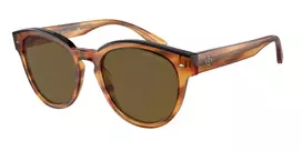 Giorgio Armani Moteriški drugelio formos akiniai nuo saulės AR8164F592173 Tamsiai Havana Rudi gradientiniai 55/20/145 mm