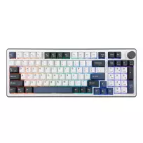 White Shark EXCALIBUR-W mechaninė žaidimų klaviatūra, 75% išdėstymas, KTT Wine Red karšto keitimo, per klavišą RGB, laidinė, balta