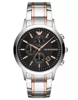 Armani Man AR11165 Vyriškas Chronografo Laikrodis, 43mm Nerūdijančio Plieno Juodas Ciferblatas