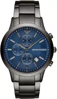 Armani AR11215 Chronograph Nerūdijančio Plieno Laikrodis 43mm Juodu Ciferblatu