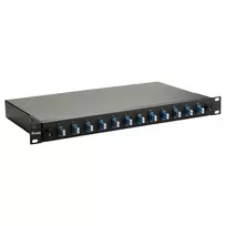 Equip 12 prievadų šviesolaidžio sujungimo dėžutė, LC Duplex, OS2 vienmodis, 1U, pilnai sukomplektuota, juoda | ITwork.lt