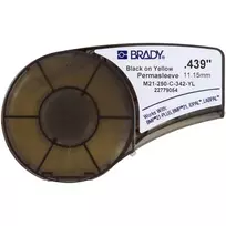 BRADY PermaSleeve termosusitraukianti poliolefino vielų ir kabelių etiketė, 19,05 mm x 6,4 m, 3:1, balta, juoda spauda, skirta BMP21-PLUS/M210/M211