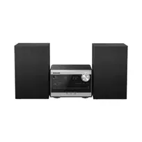 Panasonic SC-PM272EG-S Mikro Hi-Fi sistema su CD, Bluetooth, DAB/DAB+ radiju, USB ir AUX – sidabrinė (20 W RMS)