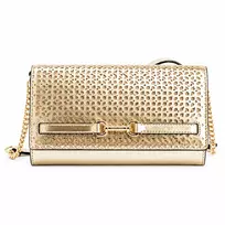 Michael Kors Moterų „Jet Set Charm“ kryžminė rankinė, Signature Logo drobė, aukso spalvos furnitūra