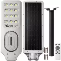 ORLLO 400W saulės energijos LED gatvės žibintas su 28W panele, judesio jutikliu ir nuotolinio valdymo pulteliu, 2713LM, 6500K