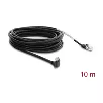 Delock GigE kameros laidas RJ45 90° kampu su varžtais į RJ45 Cat.6 S/FTP 10 m juodas