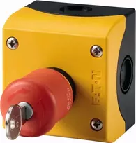 Eaton M22-PVS/KC11/IY avarinis sustabdymo jungiklis su raktu, 1NC/1NO, 22,5 mm, IP66, raudonas