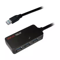 LOGILINK UA0262 USB 3.0 aktyvus ilginimo kabelis, USB-A kištukas į 4x USB-A lizdus, 10 m, juodas