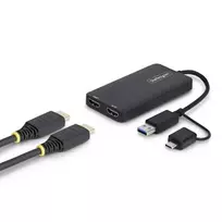 StarTech.com 107B-USB-HDMI-2 USB 3.0 adapteris su dviem HDMI išėjimais, USB-A/USB-C, 1x 4K30 + 1x 1080p