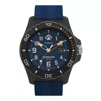 TIMEX vyriškas laikrodis Expedition North Field Post Solar TW2V40300 – 46 mm nerūdijančio plieno korpusas, žalias ciferblatas, rudas odinis dirželis, saulės kvarcas