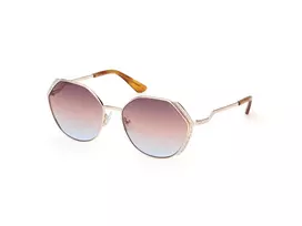 GUESS moteriški GU7842S5833F dideli kvadratiniai akiniai nuo saulės, Havana rėmelis, rudi gradientiniai lęšiai, 58mm