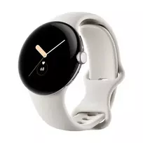 Google Pixel Watch LTE 41mm Polished Silver Case with Sport Band - Chalk
