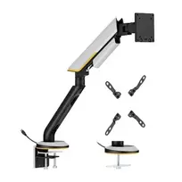 HISMART Sturdy 24-57 col. Monitorio dujinės spyruoklės laikiklis su RGB apšvietimu, pilkas