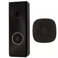 Tuya HS085254 išmanus durų skambutis su vaizdo kamera, Wi-Fi, 720p HD, 130°, PIR judesio jutiklis, matymas naktį, dvipusis garso ryšys, IP54, 5200 mAh, juodas