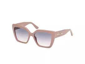 GUESS moteriški akiniai nuo saulės GU00162-5557W, kvadratinis rėmas, Havana spalvos, rudi gradientiniai lęšiai, 55 mm