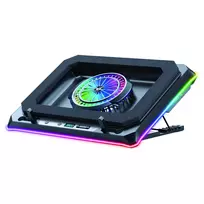 Conceptronic THYIA04B USB-C aušinimo padėklas nešiojamam kompiuteriui su telefono laikikliu, 130 mm, dvigubi 125 mm ventiliatoriai, mėlynas LED, iki 17 inch