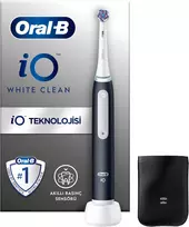 Oral-B iO White Clean elektrinis dantų šepetėlis, juodas/baltas su kelioniniu dėklu