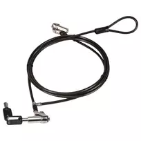 Conceptronic NBT Nano-Lock Dual nešiojamojo kompiuterio spyna su kodu, 4 skaitmenų, 1.8 m plieninis trosas, juoda/sidabrinė