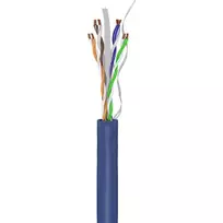 Goobay CAT 6a U/UTP tinklo laidas 50 m mėlynas – vientisas varis, AWG 23/1, LSZH (96092)