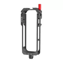 PULUZ PU759B Aliuminio lydinio apsauginis rėmas, skirtas Insta360 X5 veiksmo kamerai, su 1/4 colio-20 sriegiais ir cold shoe laikikliu
