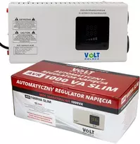 Volt Polska 5AVRZS1000 AVR 1000VA Slim automatinis įtampos reguliatorius - 600W, 2 lizdai, LCD