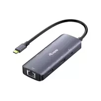EQUIP USB-C Multiport Adapter su 2x HDMI, RJ45, 2x USB-A, USB-C PD 100W, pilka