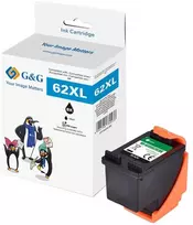G&G XL didelės išeigos suderinama rašalo kasetė, skirta HP 62XL (C2P05AN) juoda (18835)