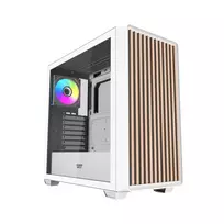 Darkflash DS900WD ATX vidutinio bokšto kompiuterio korpusas (baltas) su 4 ARGB ventiliatoriais ir grūdinto stiklo šonine sienele