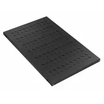 Equip EZVS-19-1-10-B 19 colių 1U fiksuota lentyna stelažui, 1000 mm gylio, juoda – tvirto plieno, 100 kg talpa