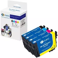 G&G Multipack rašalinės kasetės, suderinamos su Epson 604XL (4 x XL, juoda/cyan/magenta/geltona, 20547)