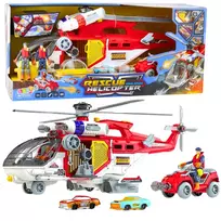 LEAN TOYS gelbėjimo sraigtasparnis su priedais, šviesomis ir garsais rinkinys