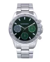 RADIANT vyriškas laikrodis RA604703 – 45 mm nerūdijančio plieno kvarcinis analoginis su juodu ciferblatu ir sidabrine apyranke