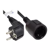 GoodConnections ilginimo laidas – kampinis kištukas CEE 7/7 (tipas E+F) į tiesų lizdą CEE 7/3 (tipas F), 1,50 mm², 10 m, juodas