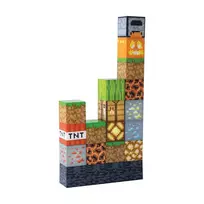 Paladone Minecraft Block Building Light – 16 LED blokų šviesos rinkinys, USB maitinimas, šiltai balta šviesa, tarpusavyje sujungiami blokai