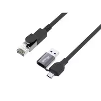 Equip USB-C + USB-A į RJ45 Gigabit Ethernet adapteris, 5 m, juodas