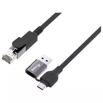 EQUIP 133101 USB-C & USB-A į RJ45 Gigabit Ethernet adapteris, juodas