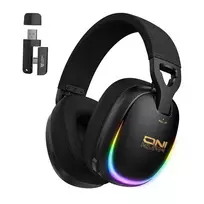 ONIKUMA GT805 laidinis žaidimų ausinių komplektas su RGB LED, 50mm garsiakalbiais, lanksčiu mikrofonu (juoda)