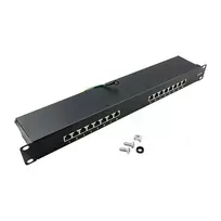 LOGILINK NP0057 Cat6 STP Patch Panel, 19 inch 1U 16-Port, RJ45/LSA IDC, Black EconLine