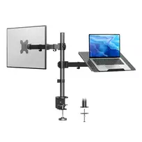 HUANUO HNCM2 Monitorio Laikiklis – Dujinė Spyruoklė, 13–32 col., Stalo Spaustuvas/Grommet, VESA 75/100, Pakreipimas, Pasukimas, Aukščio Reguliavimas, 9kg – Juodas | ITwork.lt